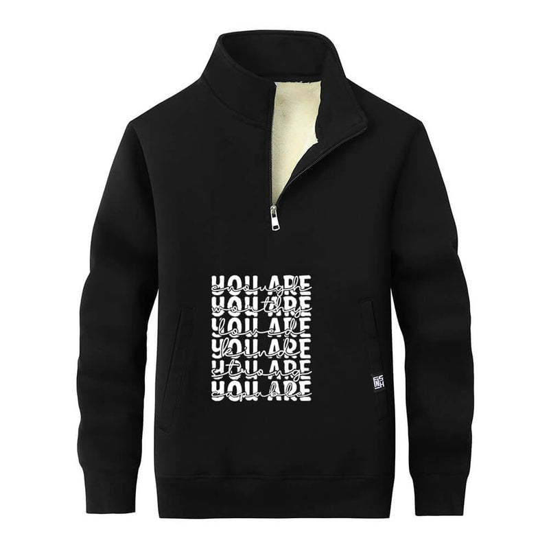 You Are Worthy And Loved Stand Collar Zip Sweatshirt