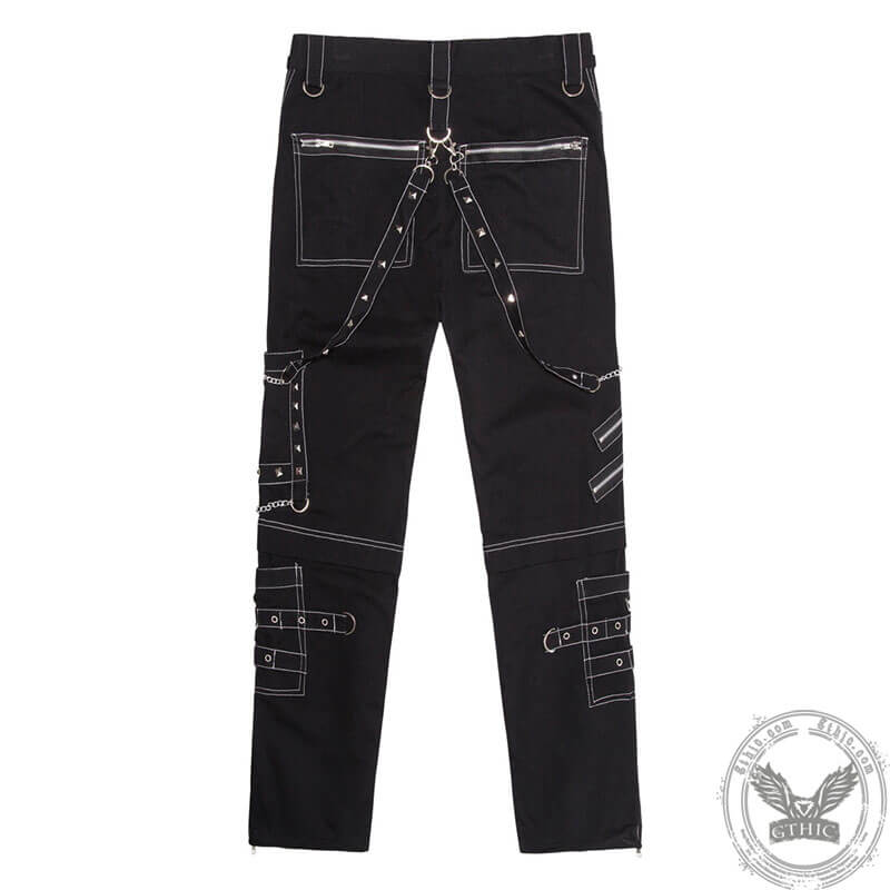 Zipper Chain Cotton Punk Pants | Gthic.com