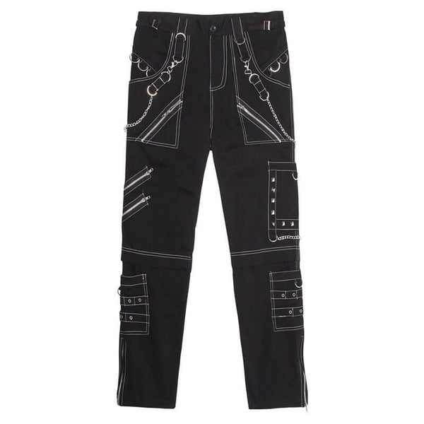 Zipper Chain Cotton Punk Pants | Gthic.com