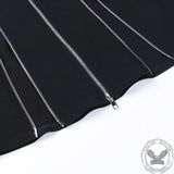 Zipper Design Polyester Slit Dress