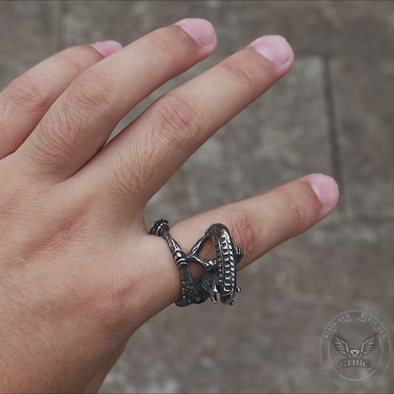 Punk Alien Stainless Steel Predator Ring