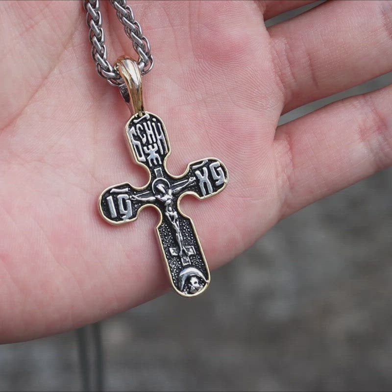 Jesus Christ Conquers Crucifixion Pure Tin Necklace