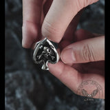 Spades Stainless Steel Skull Ring