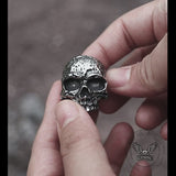 Vintage robuuste RVS Skull Ring