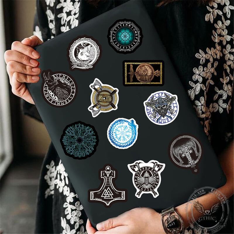 100 Pcs Waterproof Viking Symbols Totem Sticker | Gthic.com