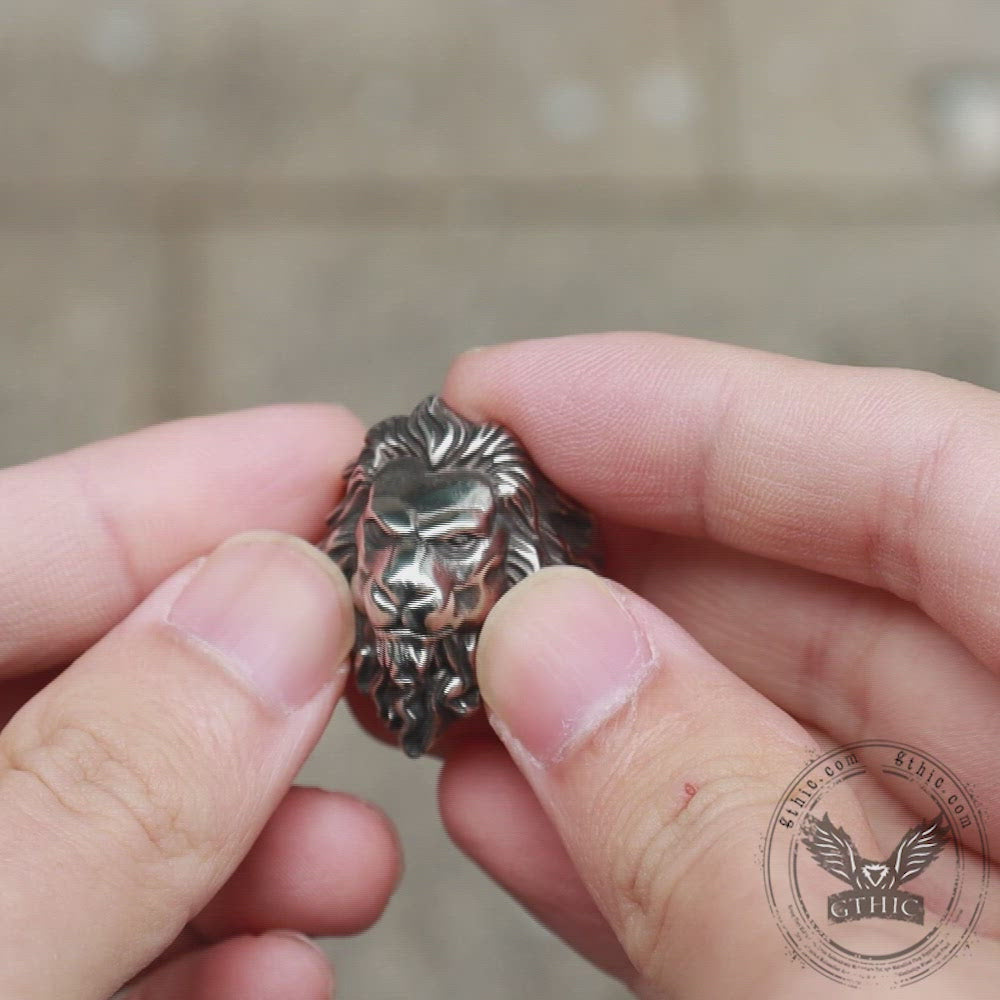Baroque Lion Stainless Steel Ring05 | Gthic.com