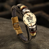 12 Constellation Alloy Leather Bracelet | Gthic.com