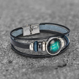 12 Constellation Multi-layer Leather Stainless Steel Bracelet | Gthic.com