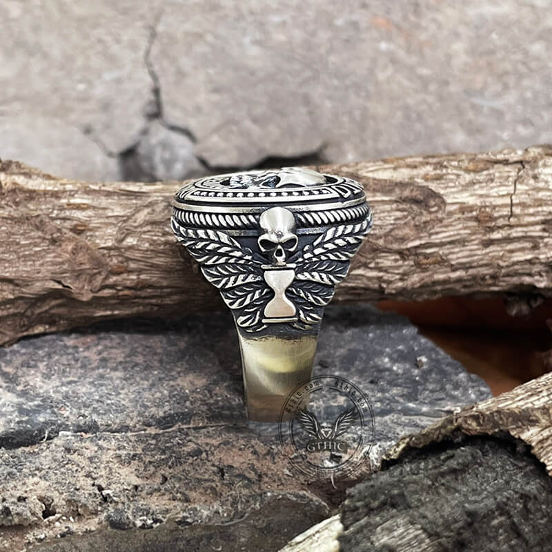 12 Constellations Zodiac Sign Sterling Silver Skull Ring | Gthic.com