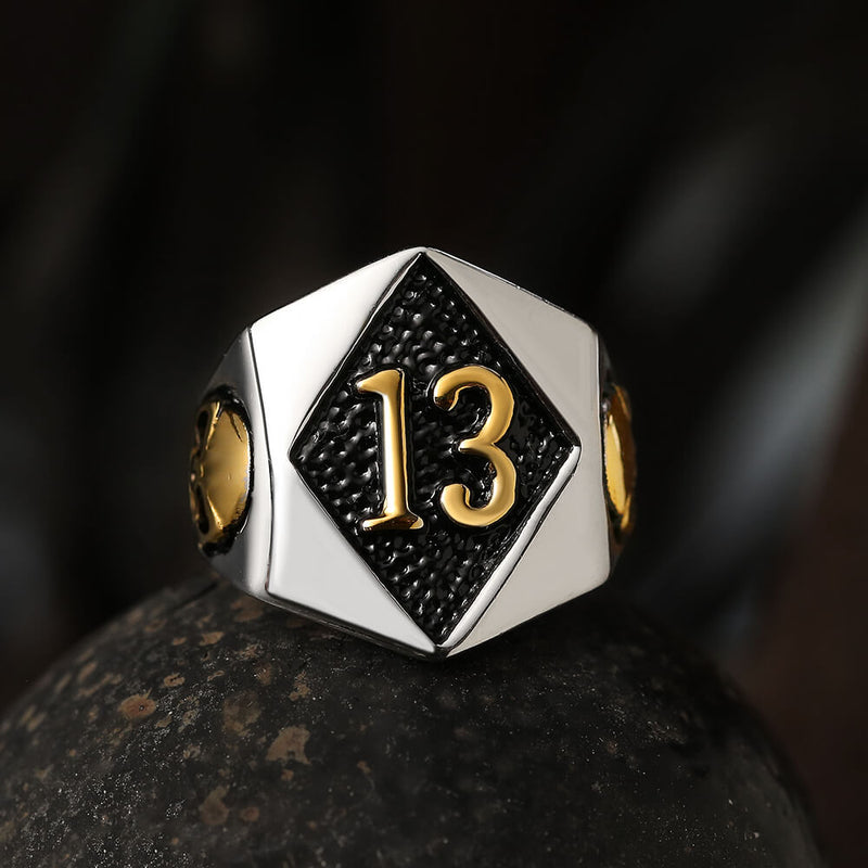 13 Stainless Steel Skull Ring 03 Gold | Gthic.com