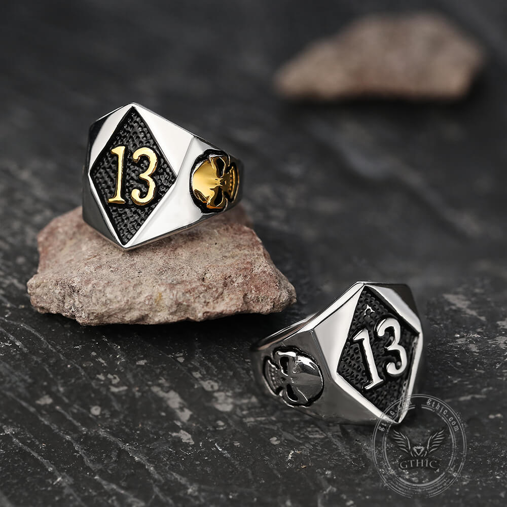 13 Stainless Steel Skull Ring – GTHIC