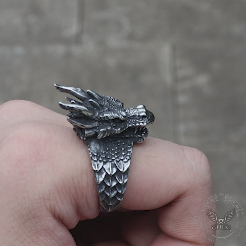 Celtic Dragon Stainless Steel Ring