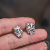 Crying and Smiling Faces Sterling Silver Stud Earrings