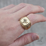 AG Masonic Diamond Stainless Steel Ring