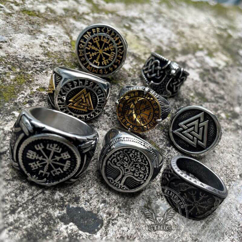 16 Viking Rings Set | Gthic.com