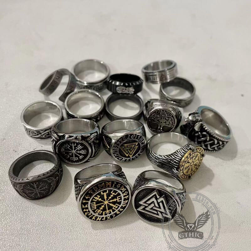 16 Viking Rings Set | Gthic.com