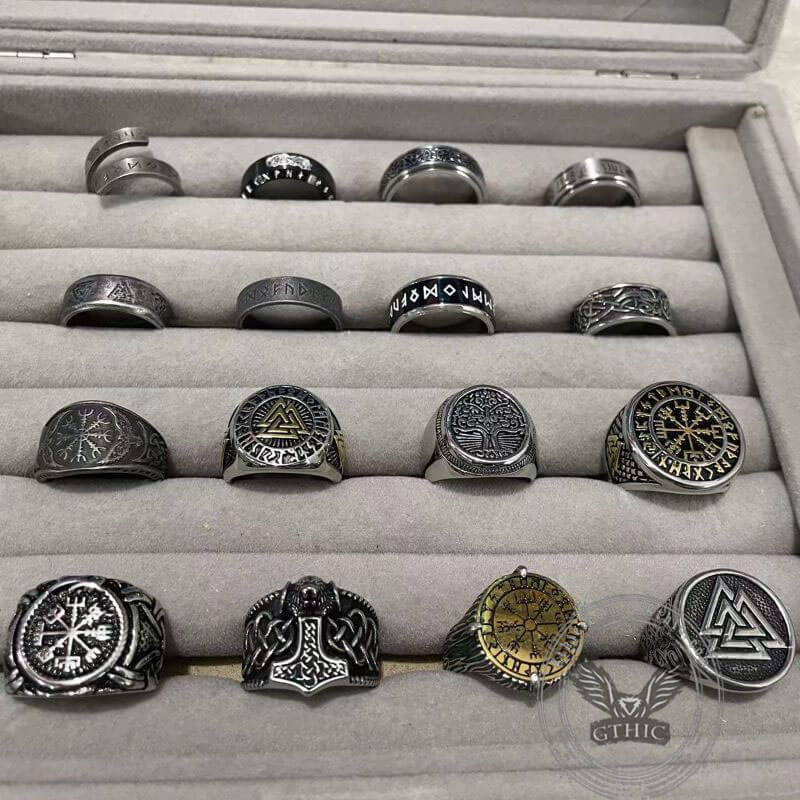 16 Viking Rings Set | Gthic.com