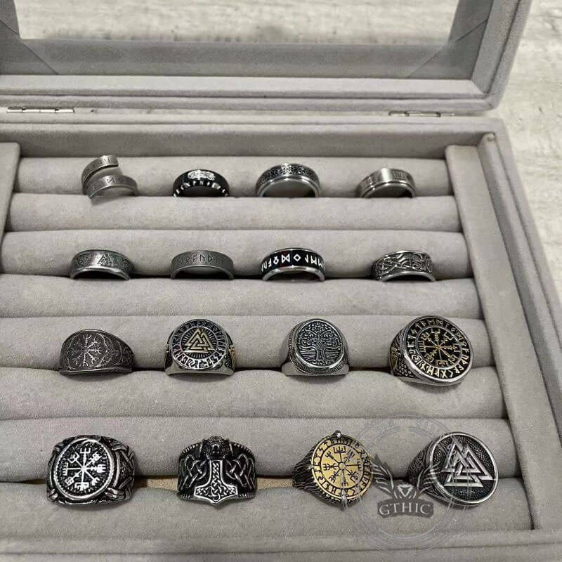 16 Viking Rings Set | Gthic.com