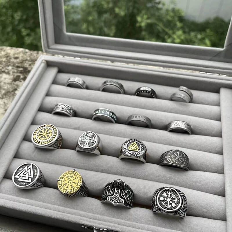 16 Viking Rings Set | Gthic.com