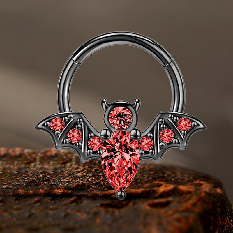 16G Bat Stainless Steel Hinged Septum Ring | Gthic.com