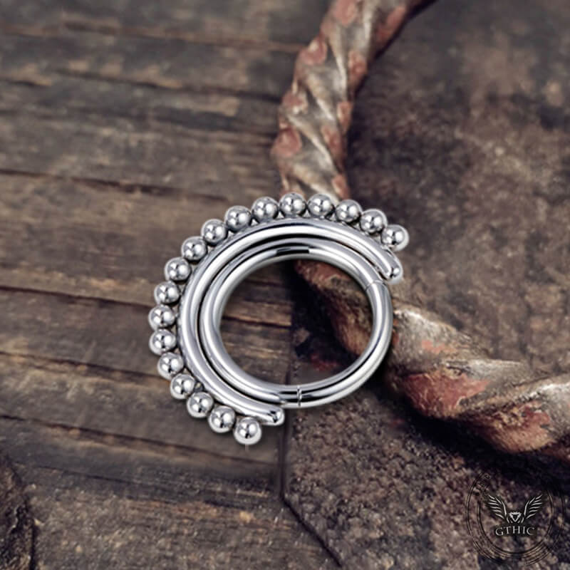 16G Beaded G23 Titanium Hinged Nose Ring