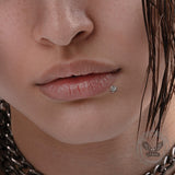 16G gekruiste schedel titanium piercing lip ring