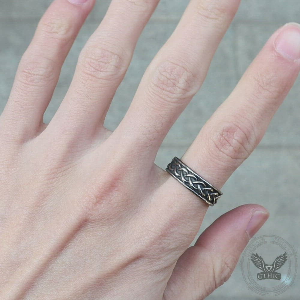 Vintage Simple Pattern Stainless Steel Band Ring