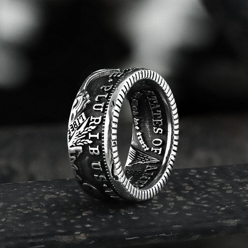 1896 Morgan Dollar Pattern Alloy Ring01 | Gthic.com