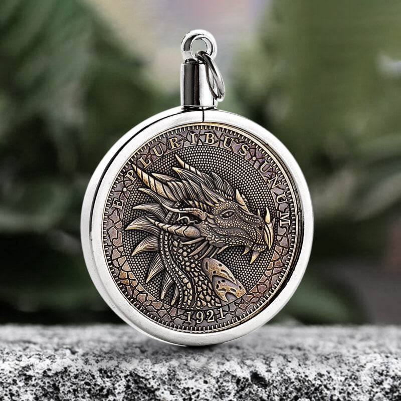 1921 American Morgan Dragon Brass Hobo Nickel Pendant | Gthic.com