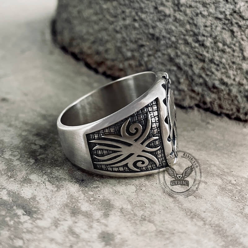 1937 Hobo Nickel Coin Sterling Silver Skull Ring | Gthic.com