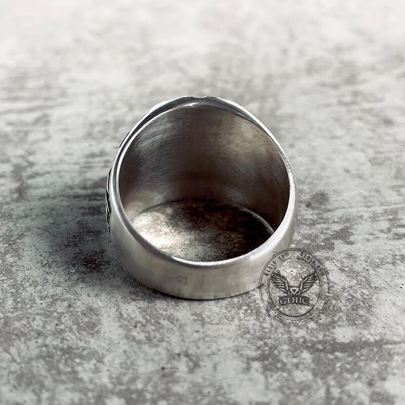 1937 Hobo Nickel Coin Sterling Silver Skull Ring | Gthic.com