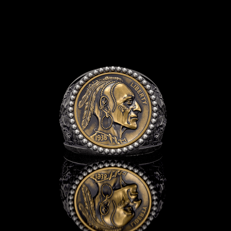 1938 Buffalo Hobo Nickel Sterling Silver Ring | Gthic.com