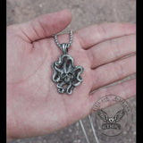 Kraken Octopus Totenkopf-Halskette aus reinem Zinn