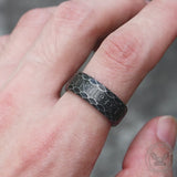 Scaled Pattern Runes Stainless Steel Viking Ring