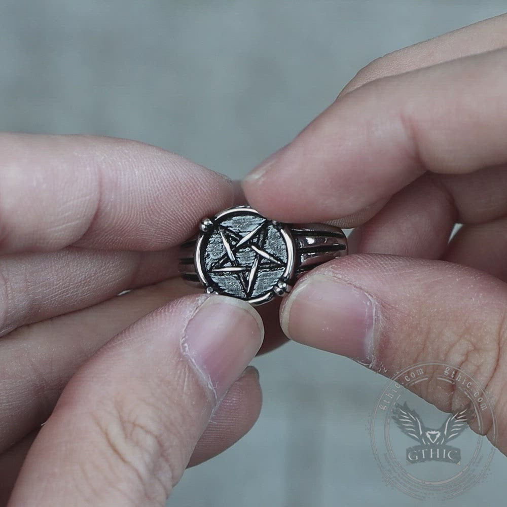 Vintage Five-pointed Star Stainless Steel Ring