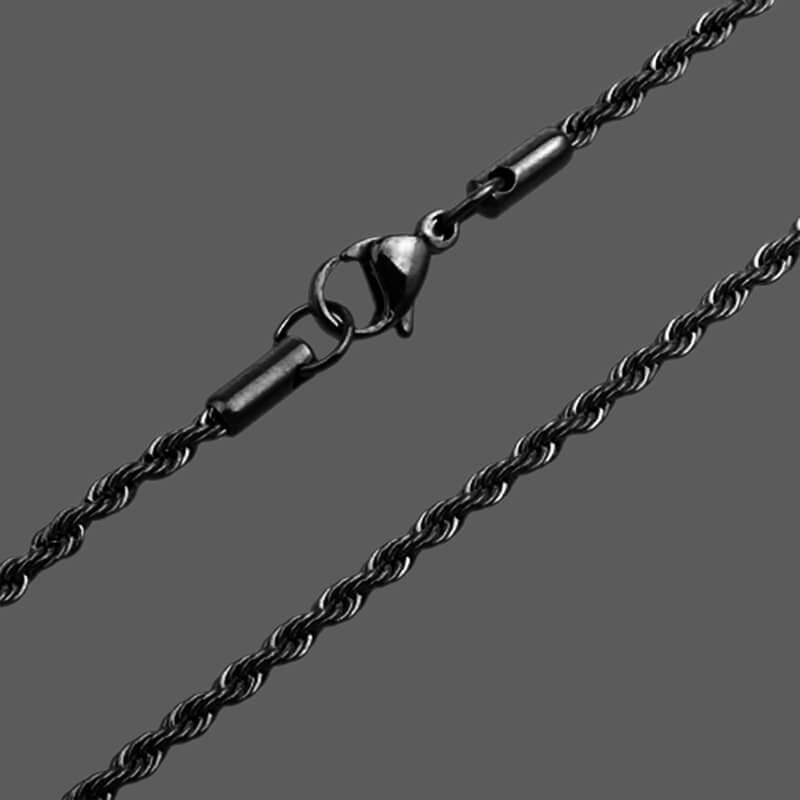 2.4 mm* 55.6 cm Black Rope Chain| Gthic.com