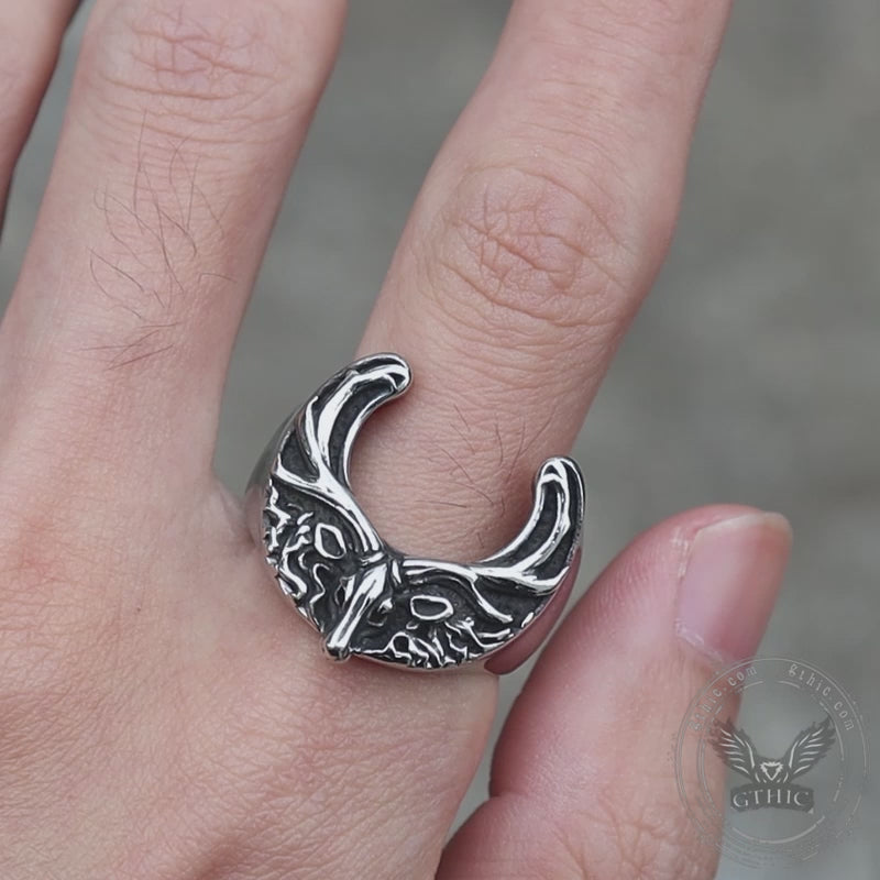 Christmas Elk Stainless Steel Animal Ring