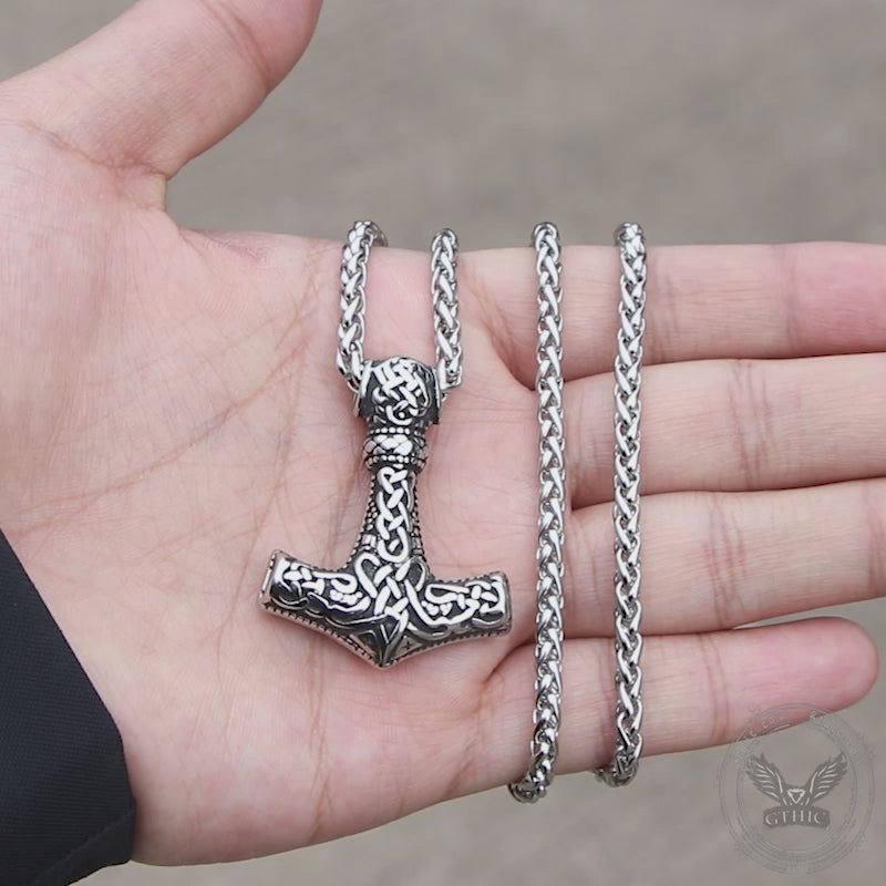 Norse Mjolnir Stainless Steel Viking Pendant