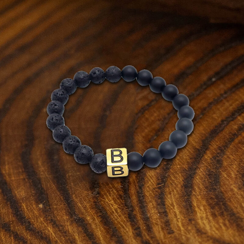 26 English Alphabet Stainless Steel Beads Bracelet | Gthic.com