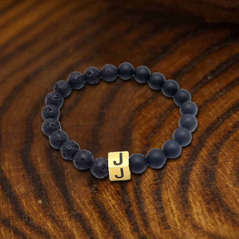 26 English Alphabet Stainless Steel Beads Bracelet