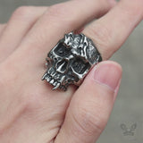Rise From Ashes Stainless Steel Skull Ring