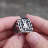Vintage Masonic Stainless Steel Men's Ring