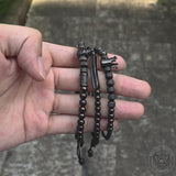Set di bracciali con teschio in acciaio inossidabile con corona vintage