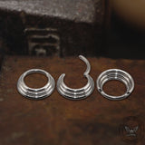 3-Tier Stacked Titanium Septum Piercing Ring | Gthic.com