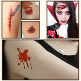 30 Pcs Halloween Horror Wound Temporary Tattoo Stickers01 | Gthic.com