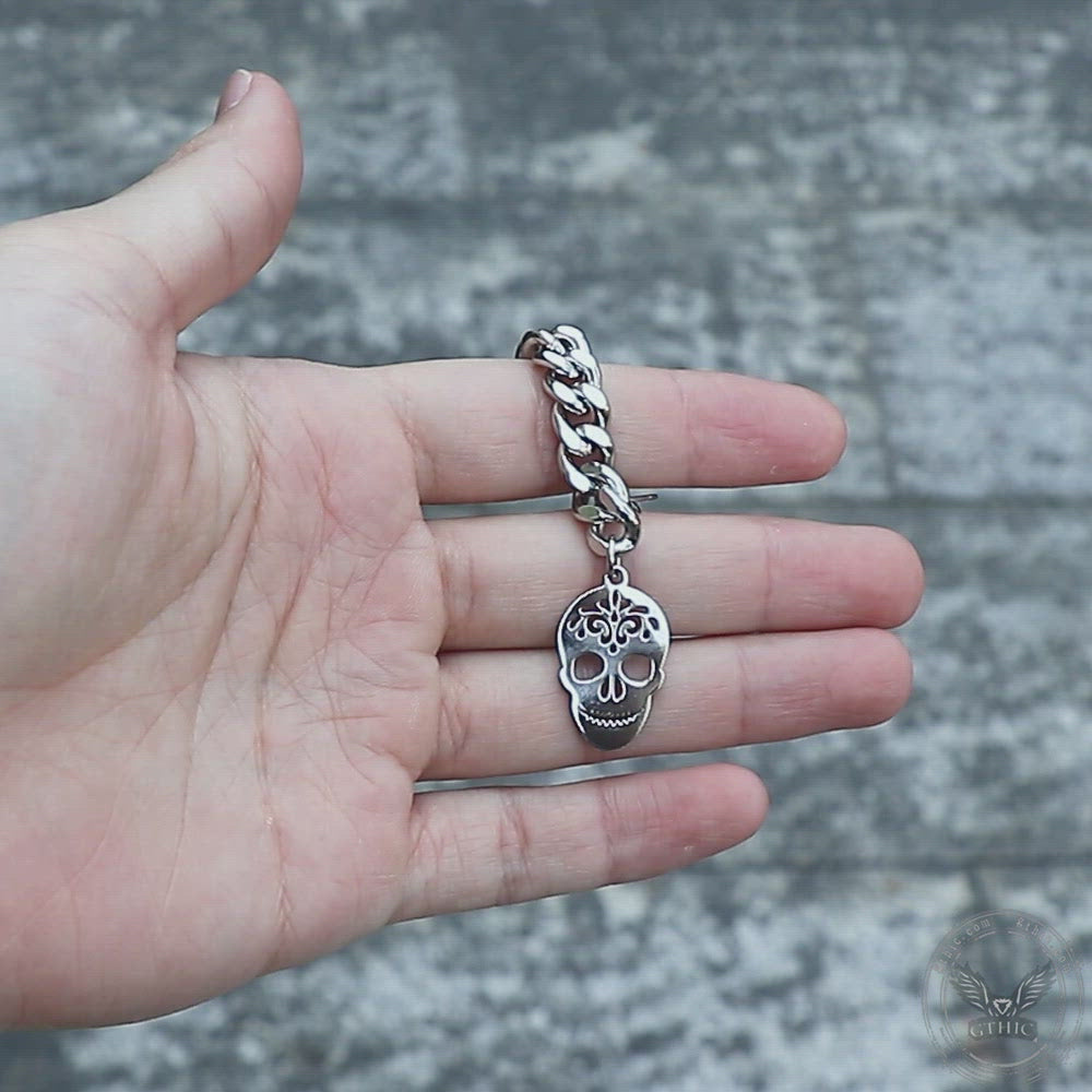 Sugar Skull Chunky Chain Link roestvrijstalen oorbellen