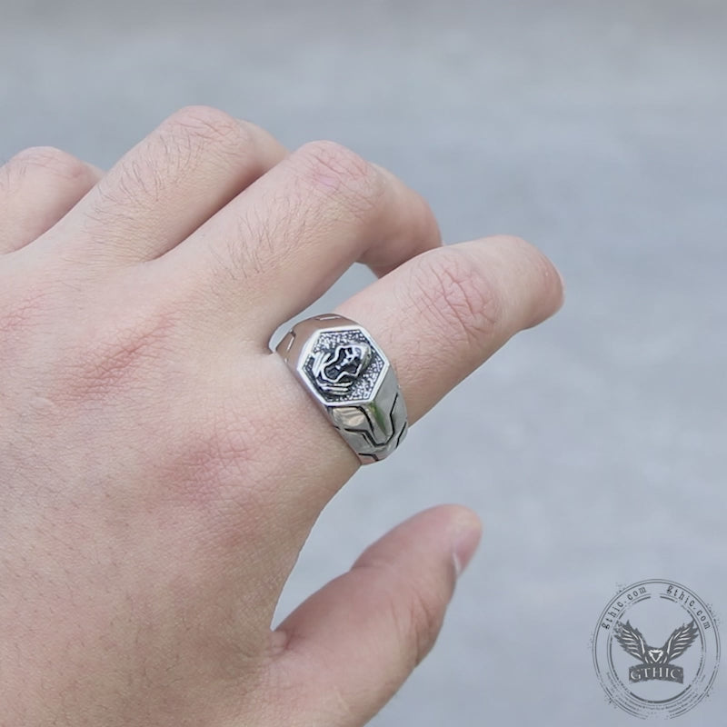 Bague pour homme en acier inoxydable tête de mort Grim Reaper