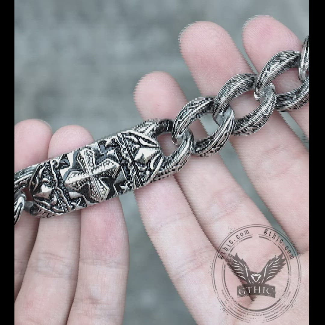 Vintage Cross Pattern Stainless Steel Bracelet