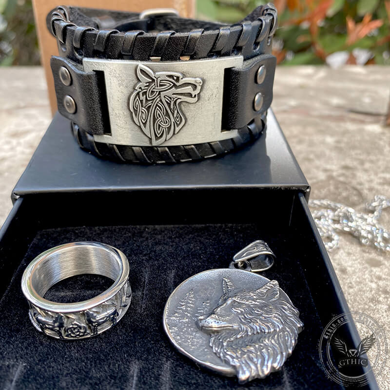 3 Pcs Fenris-wolf Stainless Steel Jewelry Set | Gthic.com