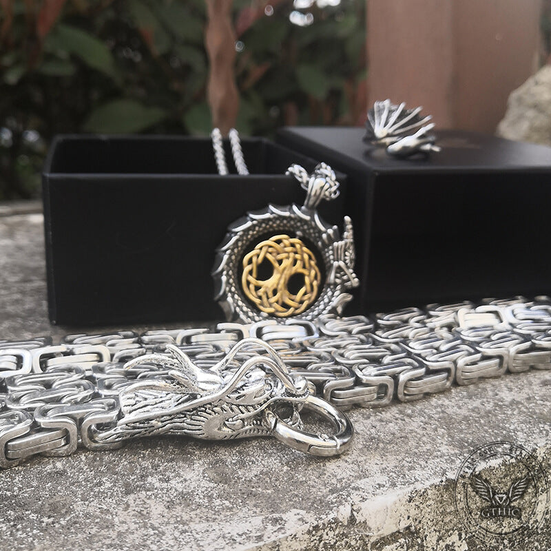 3 Pcs Flying Dragon Ring Jewelry Set | Gthic.com